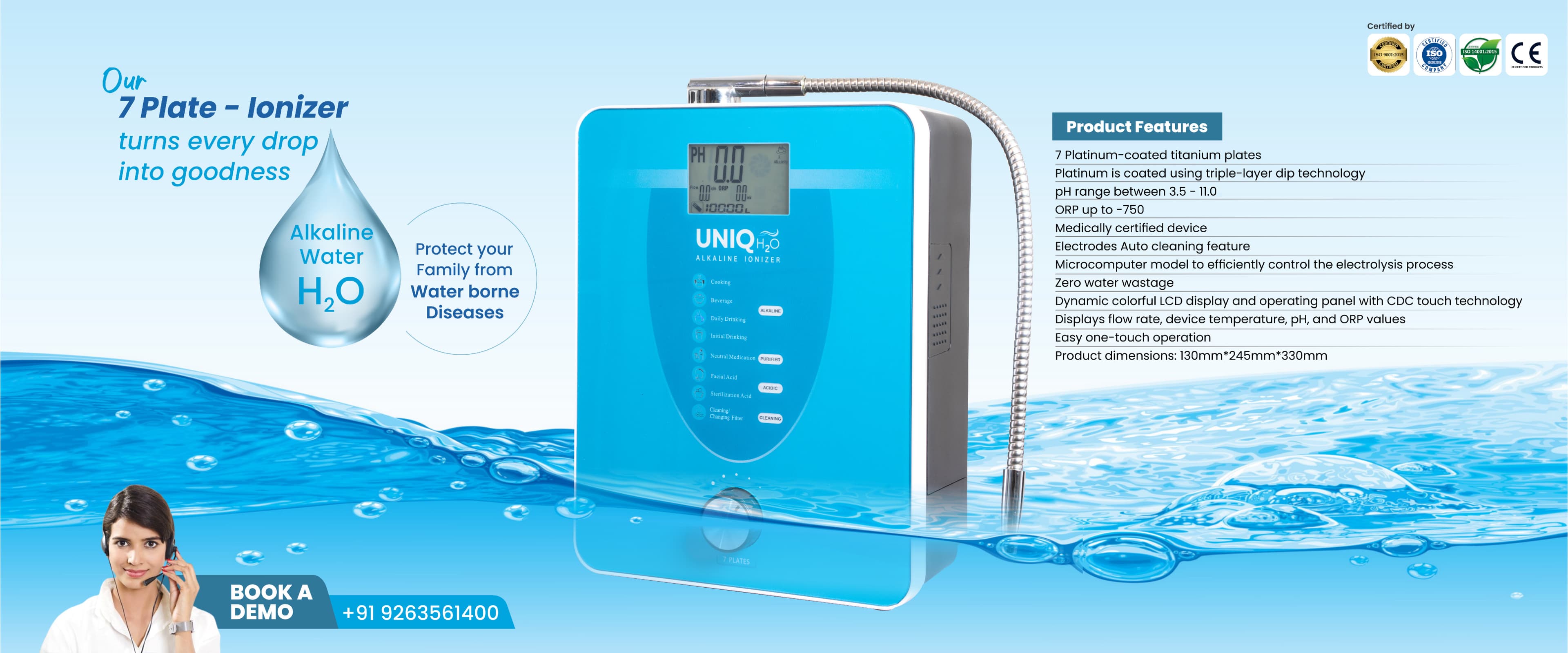UNIQ H₂O 7-Plate Ionizer